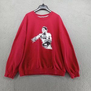 Mahammad Ali Sweater Mens XL Red Graphic Print Pullover Sweatshirt Boxing Sports
